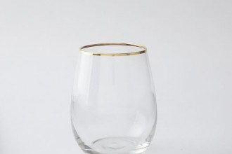 Gold Rimmed Wine or Water Glasses Fete-a-Tete