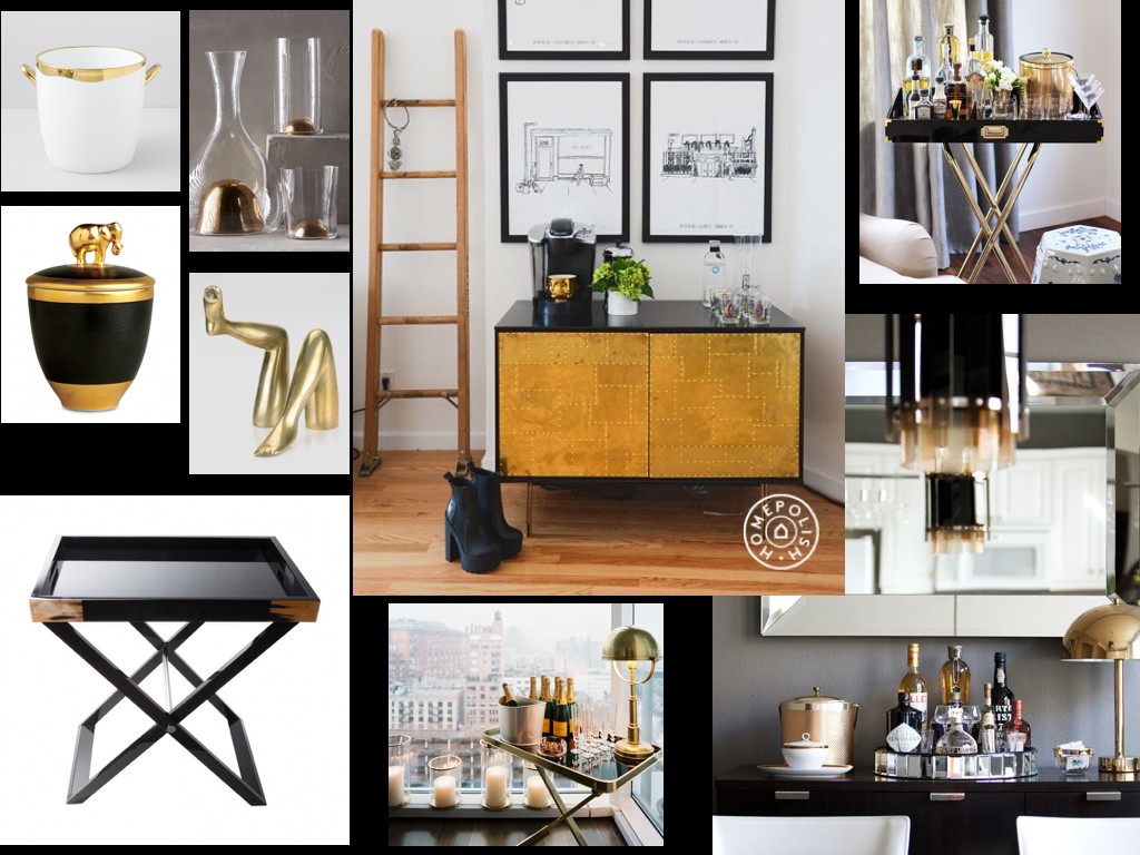 Raising the Bar (Cart): Black + Gold Fete-a-Tete 1