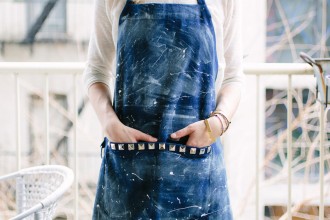 Denim Painted and Studded Apron Fete-a-Tete