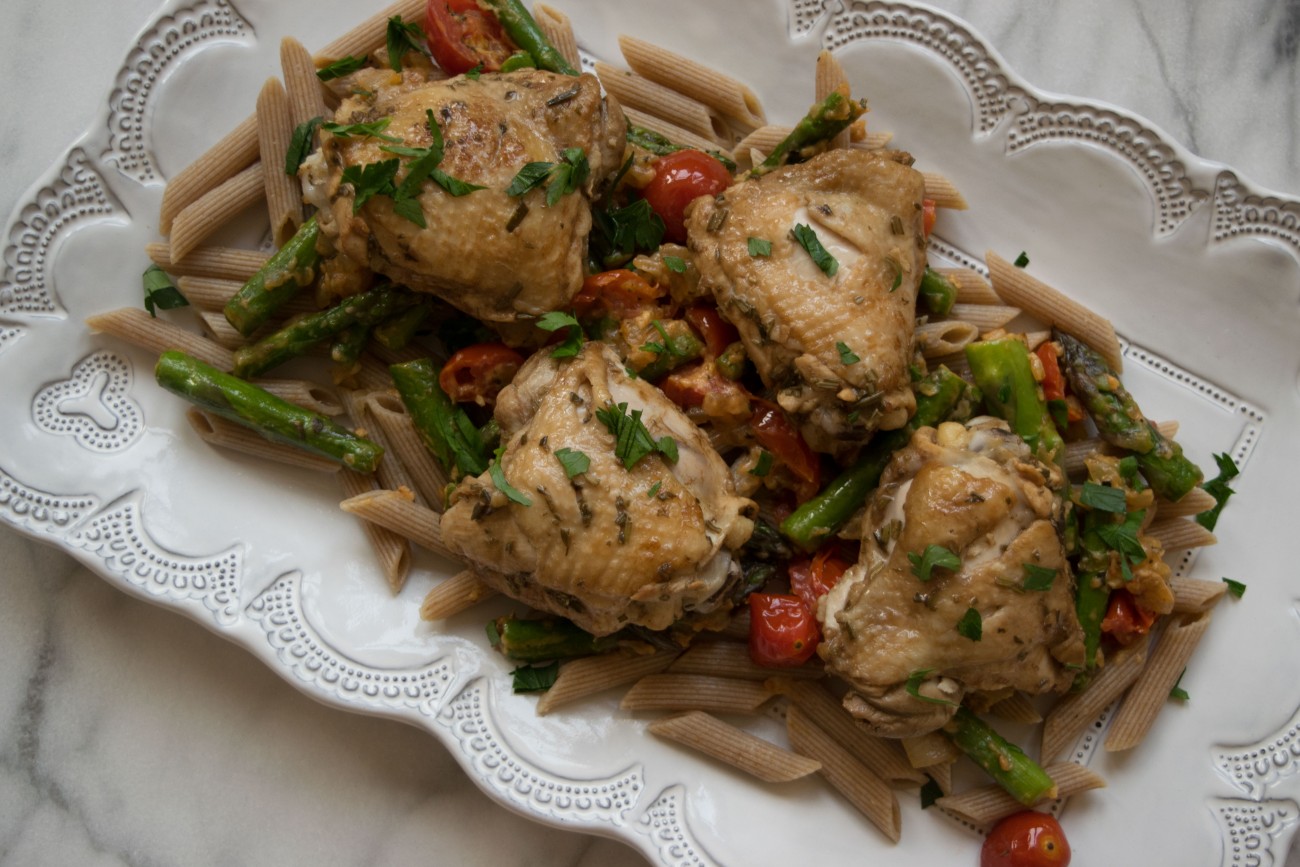 Rosemary Balsamic Roasted Chicken with Summertime Pasta Primavera - Witten Kitchen