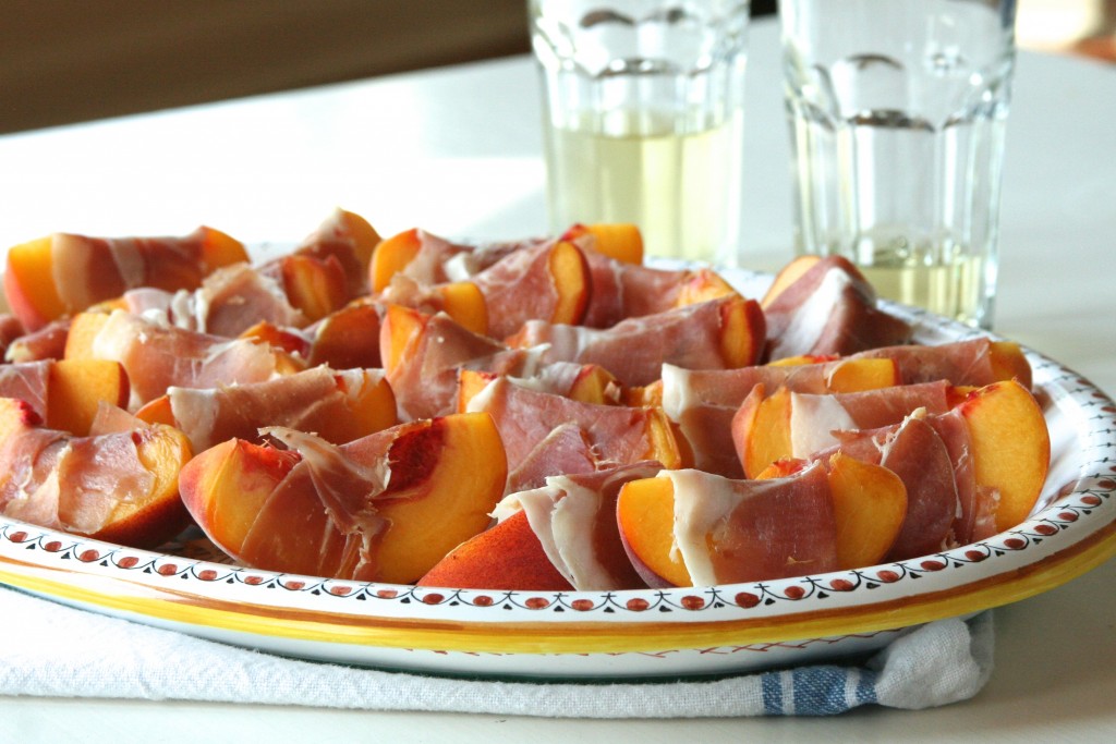 Peaches Wrapped in Serrano Fete-a-Tete