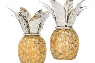 Gift of the Week: Oscar de La Renta Brass & Silver Pineapple Candlesticks Fete-a-Tete