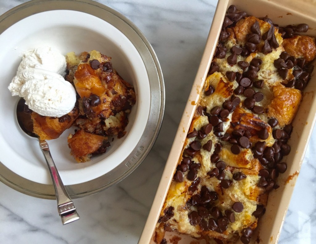 Chocolate Croissant Bread Pudding