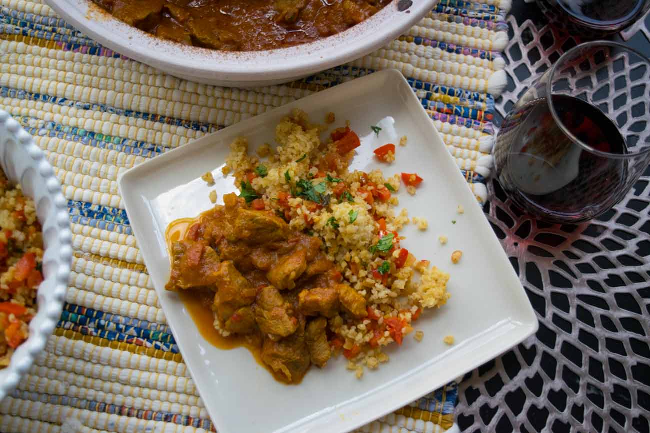 Ginger Curry Slowcooked Lamb Tagine with Moroccan Bulgar Salad Witten