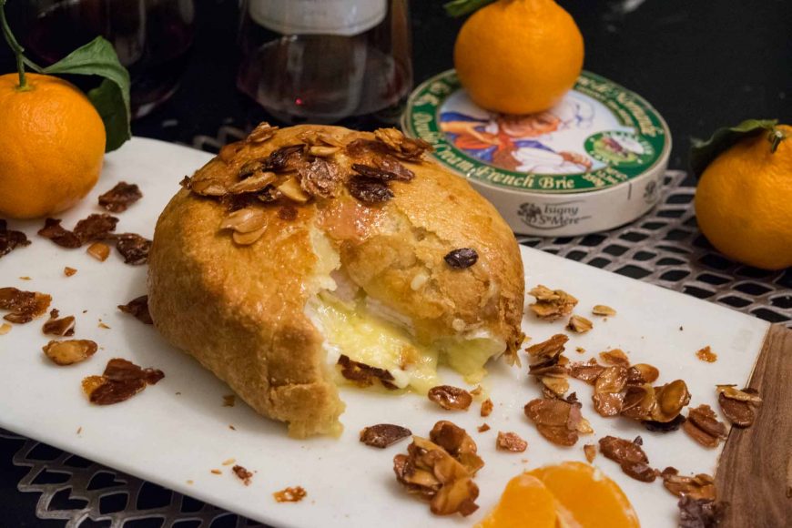 Honey Baked Brie in Puff Pastry with HoneyOrange Roasted Almonds