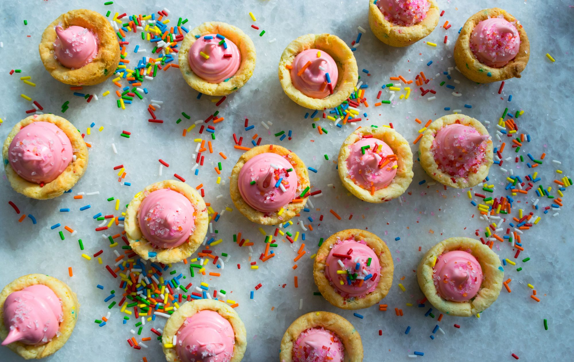 Rainbow Bright Mini Funfetti Cookie Cups Witten Kitchen