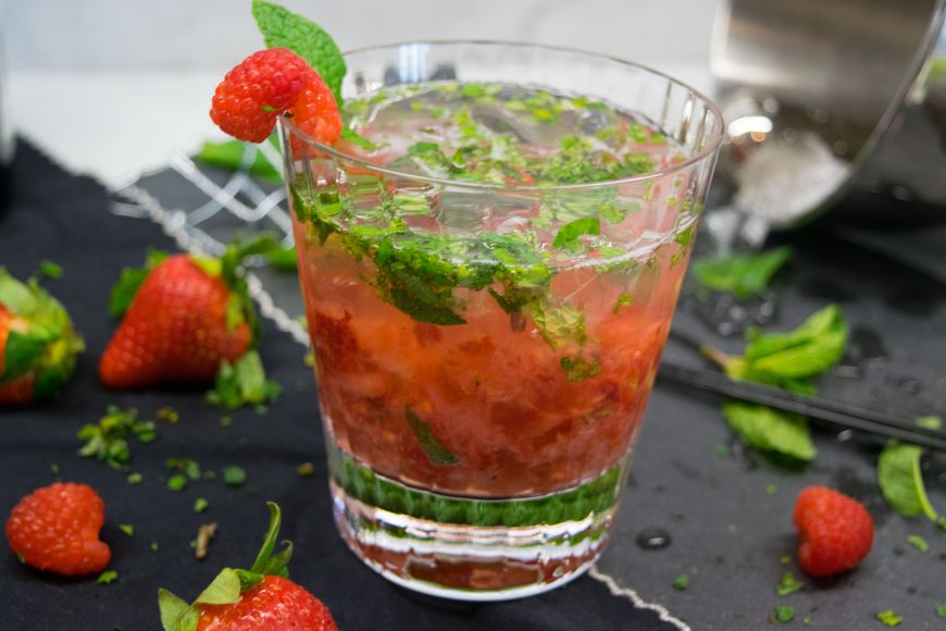 Sparkling Muddled Berry and Mint Cocktail Witten Kitchen