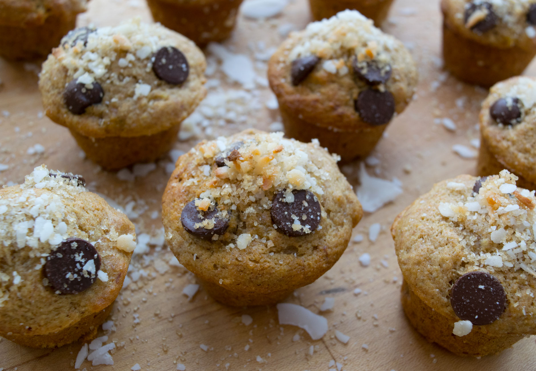 Whole Wheat Banana Coconut - Chocolate Chip Mini Muffins - Witten Kitchen